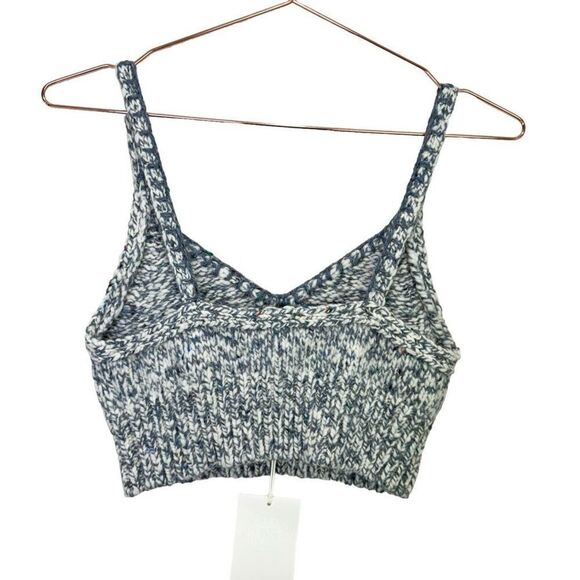 NWT Ulla Johnson Marled Wool Blend Crochet Knit Cropped Lia Top Slate Gray Small - Picture 6 of 11
